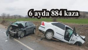 Bolu'da 6 ayda 884 kaza