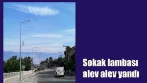 Sokak lambas alev ald