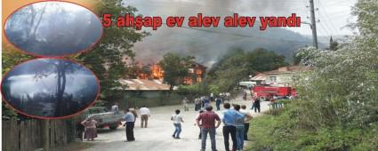 MUDURNU'DA 5 EV YANARAK KL OLDU