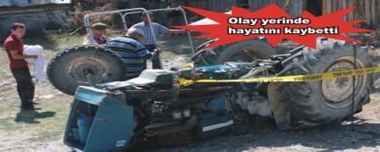 Bolu'da traktr devrildi