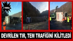 Bolu Da'nda TIR devrildi