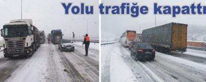 KAYAN TIR, BOLU TNELLERN TRAFE KAPATTI