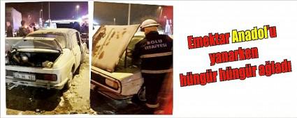 Otomobili yanarken gzyalarna bouldu