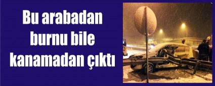 Otomobil bariyerlere sapland