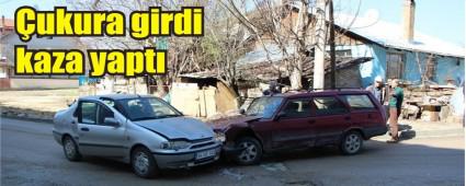 Bozuk yol kaza yaptrd
