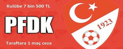 Kulbe 7.500 TL, taraftara 1 ma ceza