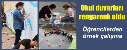 Okul bahesi rengarenk oldu