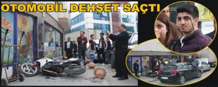 Motosiklete ardndan iki otomobile arpt