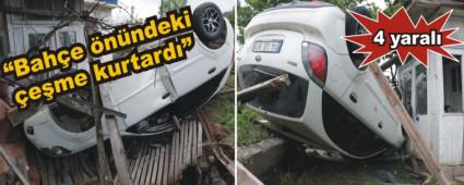 Evin bahesine otomobille girdi