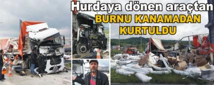 TEM OTOYOLUNDA TIR KAZASI