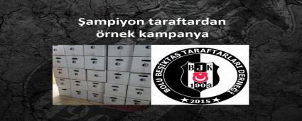 ampiyon taraftardan rnek kampanya