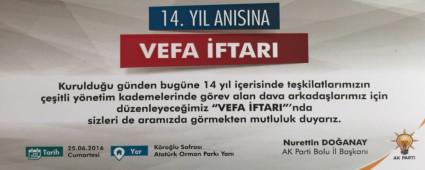 AK Parti'den vefa iftar