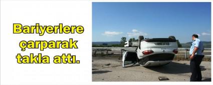 Bariyerlere arpp takla att