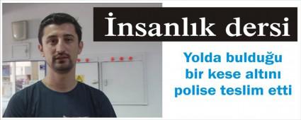 Bulduu bir kese altn polise teslim etti