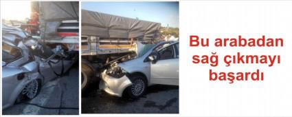 Otomobil TIR'a arkadan arpt: 1 yaral