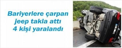 Jeep bariyerlere arpt