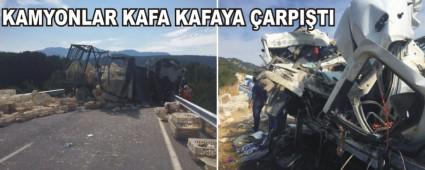 Kamyonlar kafa kafaya arpt