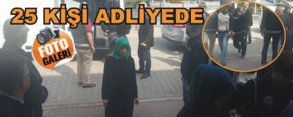 Bolu''da 25 kii adliyeye kartld