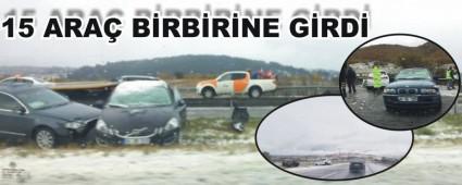 Otoyolda zincirleme trafik kazas