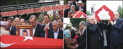 Cumhurbakan Erdoan ehit kaymakamn cenazesinde konutu