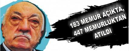 183 MEMUR AIKTA, 447 MEMURLUKTAN ATILDI