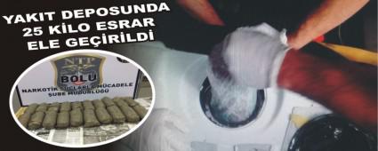 YAKIT DEPOSUNDA 25 KLO ESRAR ELE GERLD