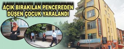 AIK BIRAKILAN PENCEREDEN DEN OCUK YARALANDI