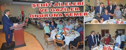 ehit aileleri ve gaziler onuruna yemek
