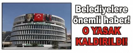 Belediyelere nemli haber!