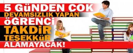 5 gnden ok devamszl olan takdir, teekkr alamayacak