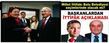 Millet ttifak Bolu Belediyesi seimlerinde olacak m?