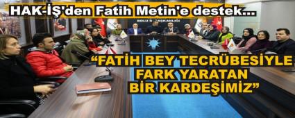 HAK-'den Fatih Metin'e destek