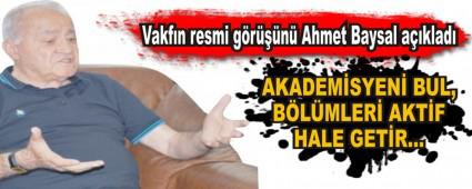 Vakfn resmi grn Ahmet Baysal aklad