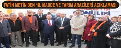 FATH METN'DEN 18. MADDE VE TARIM ARAZLER AIKLAMASI
