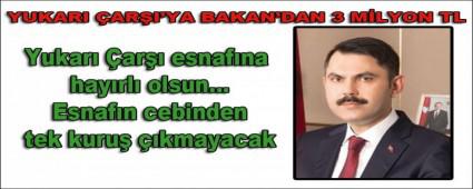 YUKAR ARI'YA BAKAN'DAN 3 MLYON TL