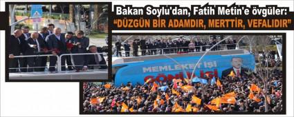 Bakan Soylu\'dan, Fatih Metin\'e vgler