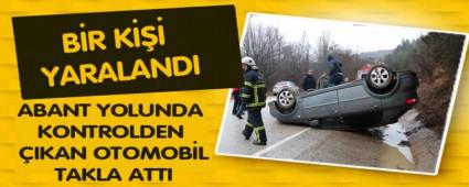 ABANT YOLUNDA KONTROLDEN IKAN OTOMOBL TAKLA ATTI