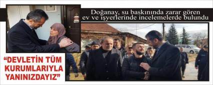 Doanay, su basknnda zarar gren ev ve iyerlerinde incelemelerde bulundu