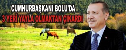  CUMHURBAKANI BOLU\'DA 3 YER YAYLA OLMAKTAN IKARDI