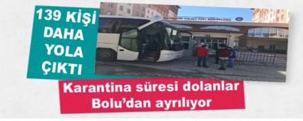 Karantina sresi dolanlar Bolu\'dan ayrlyor
