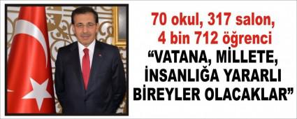 70 okul, 317 salon, 4 bin 712 renci