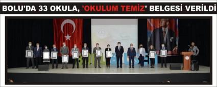 BOLU\'DA 33 OKULA, OKULUM TEMZ\' BELGES VERLD