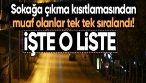 SOKAA IKMA KISITLAMASINDAN MUAF OLANLAR