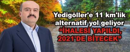 Yedigller\'e 11 km\'lik alternatif yol geliyor