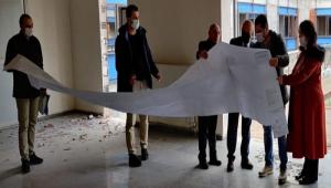 Yeni hizmet binas biliim alt yaps yerinde incelendi