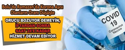 Bolu\'da Ramazan\'da Korona As Olanlarn Oran Dte