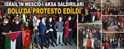 SRAL\'N MESCD- AKSA SALDIRILARI BOLU\'DA PROTESTO EDLD
