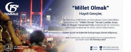 Liseliler \"Millet Olmak\" Temasyla Hazrladklar Afi Ve Sloganlaryla Yaryor