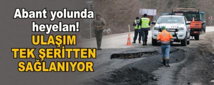Abant yolunda heyelan!