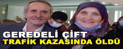 Geredeli ift trafik kazasnda hayatn kaybetti